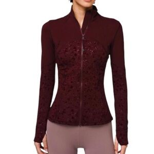 Women’s 6 Lululemon Define Jacket Speckle Shine Garnet Wine Burgundy